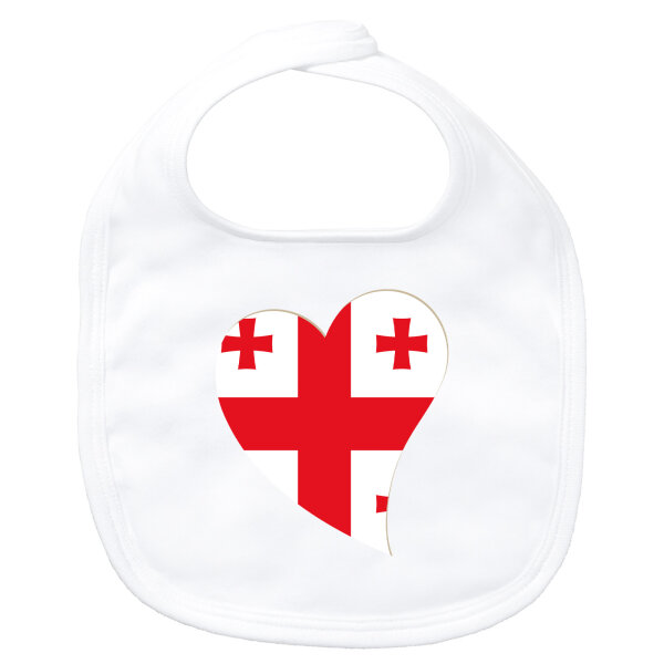 Baby Lätzchen Georgien Flagge Herz Klettverschluss