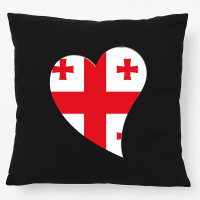 Kissen Georgien Flagge Herz 40x40cm