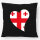 Kissen Georgien Flagge Herz 40x40cm