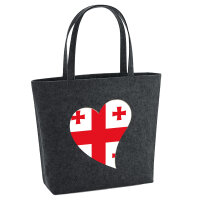 Filz Shopper Georgien Flagge Herz 22 Liter