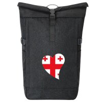 Kurierrucksack Georgien Flagge Herz 30-44 Liter Black...