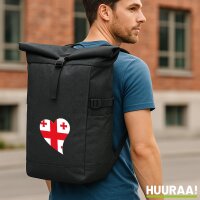 Kurierrucksack Georgien Flagge Herz 30-44 Liter Black...