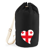 Seesack Georgien Flagge Herz 20 Liter Black