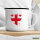 Emaille Tasse Georgien Flagge Herz 300ml Vintage