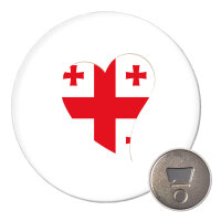 Magnet Georgien Flagge Herz 59mm K&uuml;hlschrankmagnet