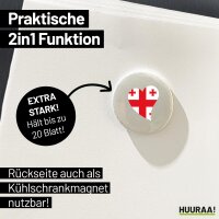 Magnet Georgien Flagge Herz 59mm Kühlschrankmagnet
