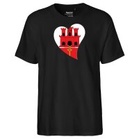 Herren T-Shirt Gibraltar Flagge Herz