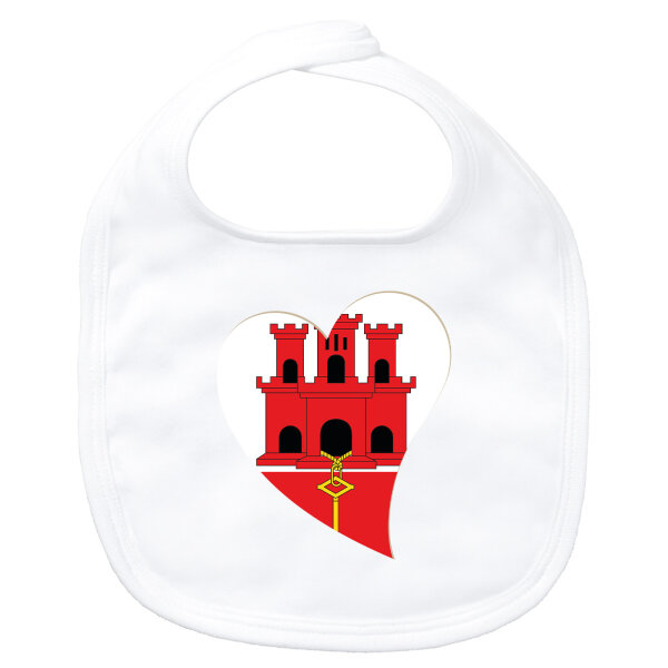 Baby Lätzchen Gibraltar Flagge Herz Klettverschluss