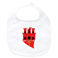 Baby Lätzchen Gibraltar Flagge Herz Klettverschluss