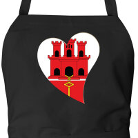 Sch&uuml;rze Gibraltar Flagge Herz mit Taschen