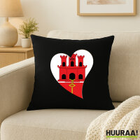 Kissen Gibraltar Flagge Herz 40x40cm