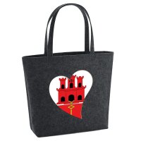 Filzshopper Gibraltar Flagge Herz, 22 Liter