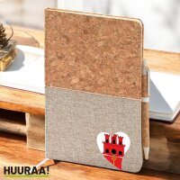 Notizbuch A5 Gibraltar Flagge Herz 80 Blatt inkl....
