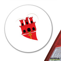 Aufkleber Gibraltar Flagge Herz 10cm rund