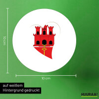 Aufkleber Gibraltar Flagge Herz 10cm rund