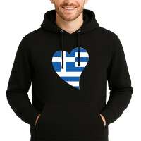 Unisex Hoodie Griechenland Flagge Herz