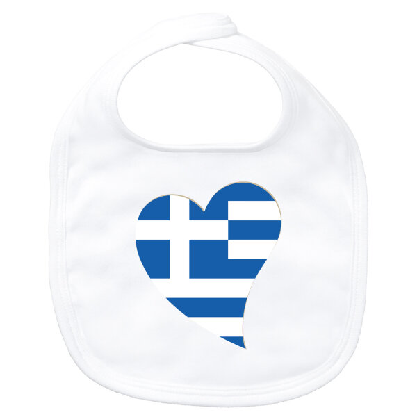 Baby Lätzchen Griechenland Flagge Herz Klettverschluss