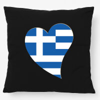 Kissen Griechenland Flagge Herz 40x40cm