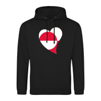 Unisex Hoodie Grönland Flagge Herz