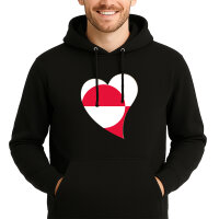 Unisex Hoodie Grönland Flagge Herz