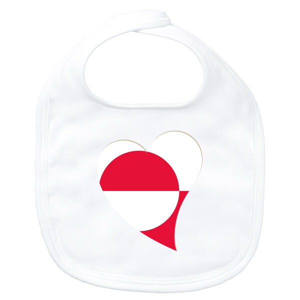 Baby Lätzchen Grönland Flagge Herz Klettverschluss