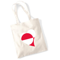 Jutebeutel Gr&ouml;nland Flagge Herz 10 Liter