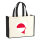 Jutetasche Grönland Flagge Herz 21 Liter Black