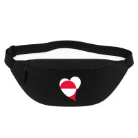 Bauchtasche Grönland Flagge Herz 2,5 Liter Black