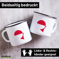 Emaille Tasse Gr&ouml;nland Flagge Herz 300ml Vintage