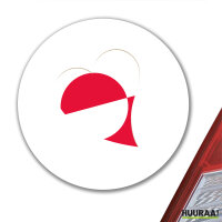 Aufkleber Grönland Flagge Herz 10cm rund