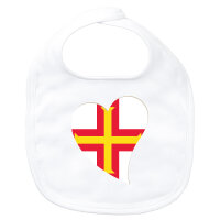 Baby L&auml;tzchen Guernsey Flagge Herz Klettverschluss