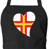 Sch&uuml;rze Guernsey Flagge Herz mit Taschen