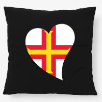 Kissen Guernsey Flagge Herz 40x40cm