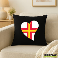 Kissen Guernsey Flagge Herz 40x40cm