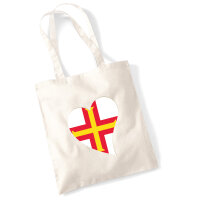 Jutebeutel Guernsey Flagge Herz 10 Liter