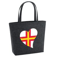 Filzshopper Guernsey Flagge Herz, 22 Liter