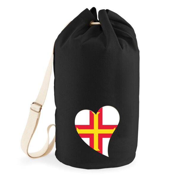 Seesack Guernsey Flagge Herz 20 Liter Black