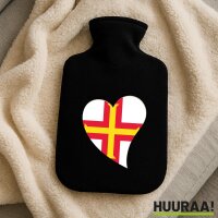 W&auml;rmflasche Guernsey Flagge Herz
