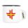 Emaille Tasse Guernsey Flagge Herz 300ml Vintage