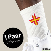 Unisex Socken Guernsey Flagge Herz Baumwolle