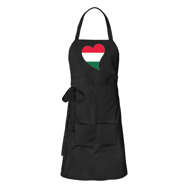 Schürze Ungarn Flagge Herz mit Taschen