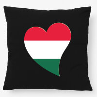 Kissen Ungarn Flagge Herz 40x40cm