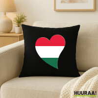 Kissen Ungarn Flagge Herz 40x40cm