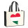 Jutetasche Ungarn Flagge Herz 21 Liter Black