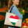 Jutetasche Ungarn Flagge Herz 21 Liter Black