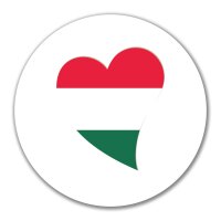 Aufkleber Ungarn Flagge Herz 10cm rund