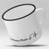 Emaille Tasse House Music Vintage 300ml