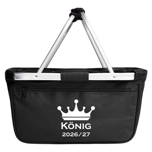 Einkaufskorb faltbar König 2026/27 Krone Schüztenkönig 20 Liter Black