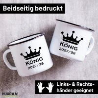 Emaille Tasse König 2027/28 Krone...