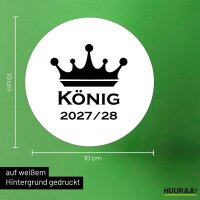Aufkleber König 2027/28 Krone Schüztenkönig 10cm rund